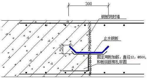 顶板施工缝留置示意