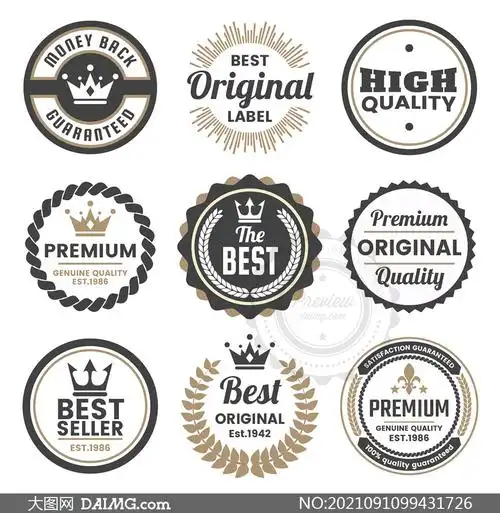 圆形样式标签贴纸创意设计矢量素材