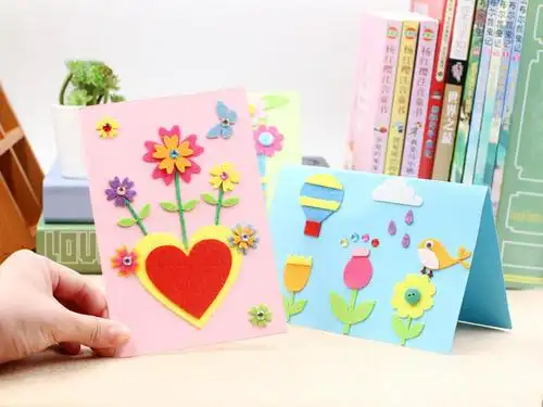 教师节儿童diy贺卡 幼儿园手工制作材料送老师自制创意卡片祝福卡