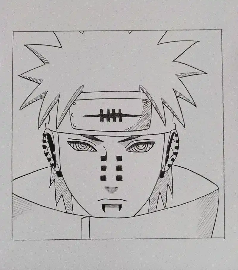 简笔画  第六十四幅.成为神的代价到底是什么#天道佩恩 #火 - 抖音