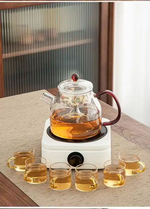 zppsn玻璃电陶炉煮茶壶家用烧水壶泡茶煮茶炉套装全自动煮茶器办公会