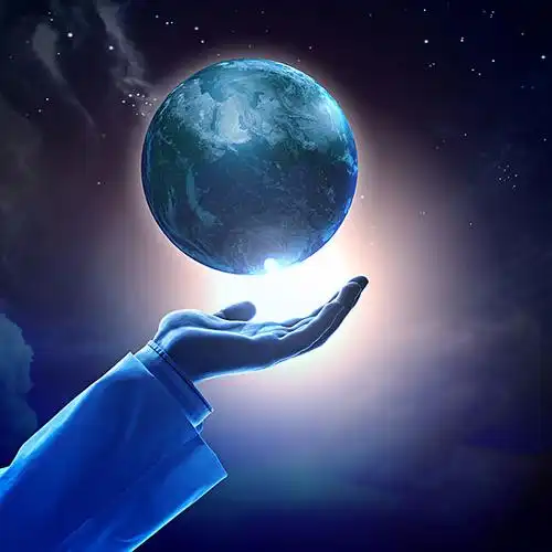 手,商务人士,拿着,地球,星球,插画,背景