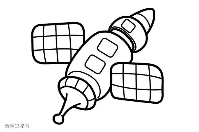 卡通卫星作品简笔画