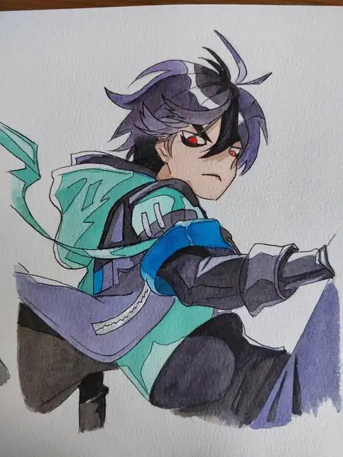 画间谍过家家或者犬夜叉或者魂灭之刃#简笔画  #水彩  #刺客伍六七