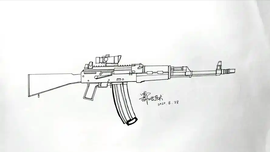 和平精英军备库枪械手绘全解析,难以操控的akm突击步枪