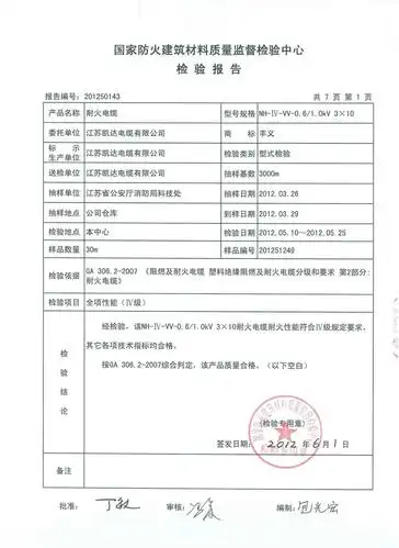 耐火电缆 - 十环网检验报告