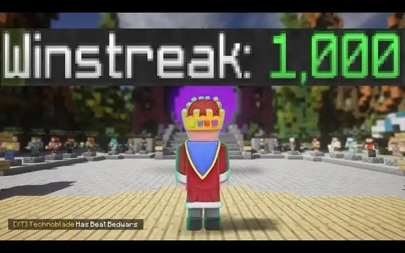 【熟】起床战争1000连胜(世界纪录)【technoblade】