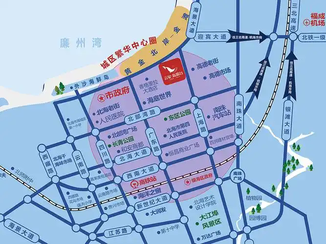 北海海城区海城云星海景台周边及交通图11- 吉屋网