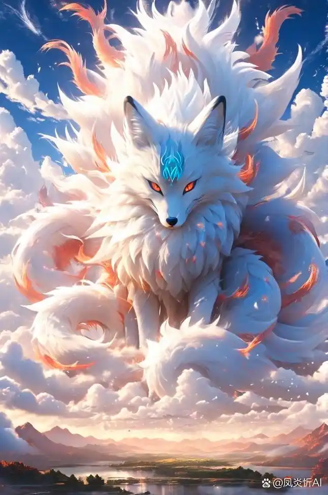 ai绘画之上古瑞兽九尾天狐!