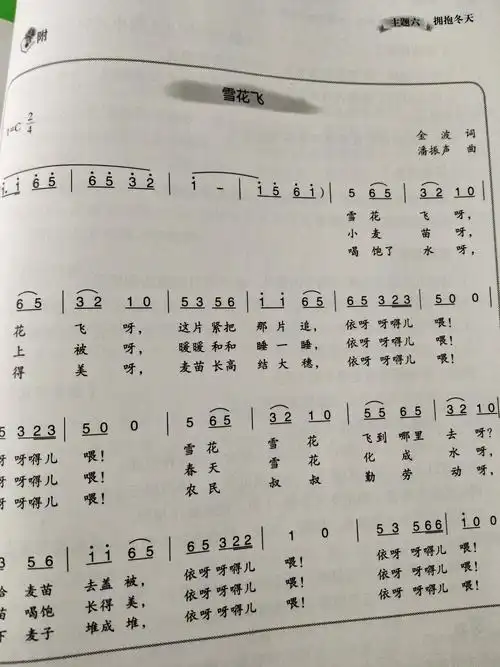 其它 第十三周课程内容 写美篇音乐:复习《雪花飞》 活动目标: 1.