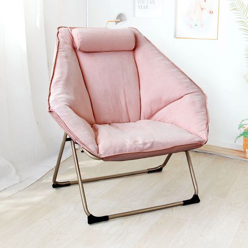 折叠椅子家用阳台休闲靠椅午休午睡躺椅卧室单人沙发月亮椅懒人椅