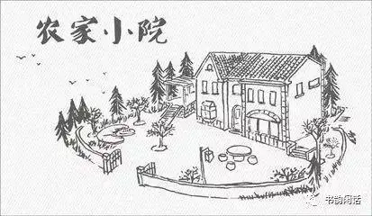 简笔画庭院前大门简笔画农家小院一儿童简笔画古代房屋农家小院简笔画