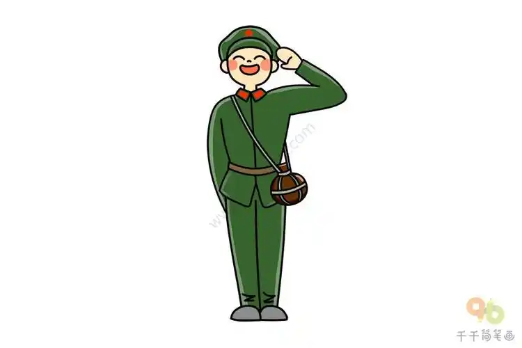 红军少年简笔画红军扛旗简笔画八路军 第8页八路军简笔画全身狼牙山简