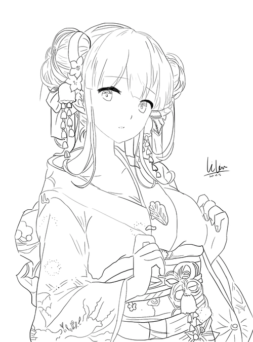 日式线条勾线|动漫|单幅漫画|仙桃爱画画 - 临摹作品 - 站酷 (zcool)