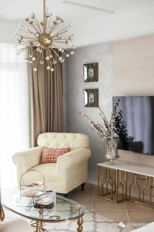 领绣刺绣墙布系列图片浪漫欧式风装修效果图