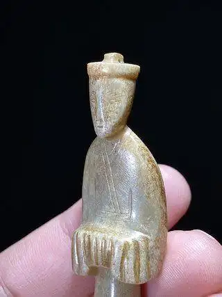 汉和田玉籽料白玉玉人把件挂件