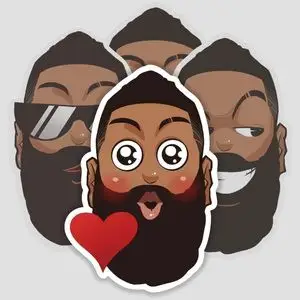 哈登头像标签可爱行李箱笔记本电脑手机吉他滑板防水贴纸贴画