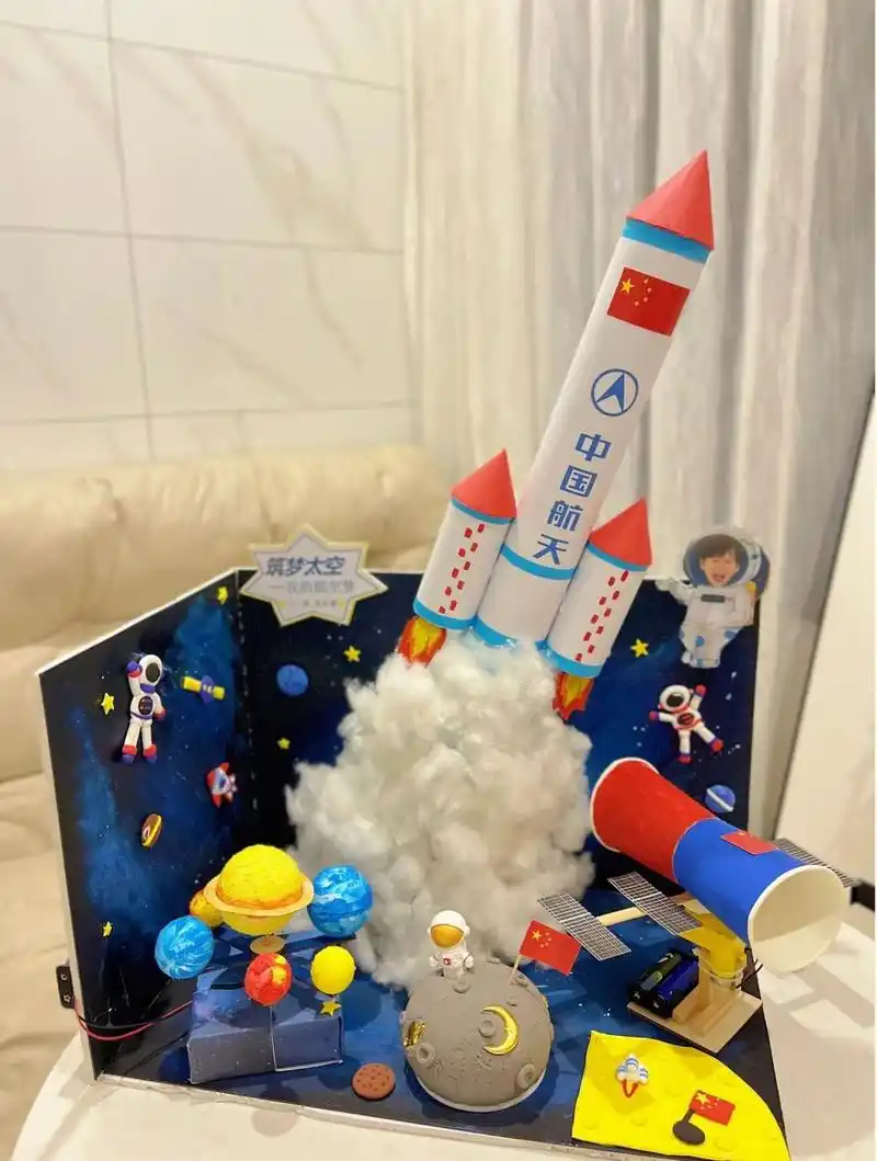 幼儿园航天手工-筑梦太空 附步骤和所需材料 接上一篇成品视频: 图二1