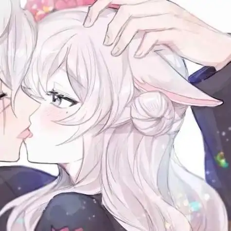 亲亲情侣头像动漫可爱女生头像