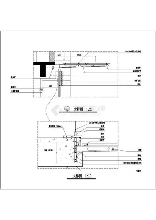 某铝方管施工cad全套设计大样图