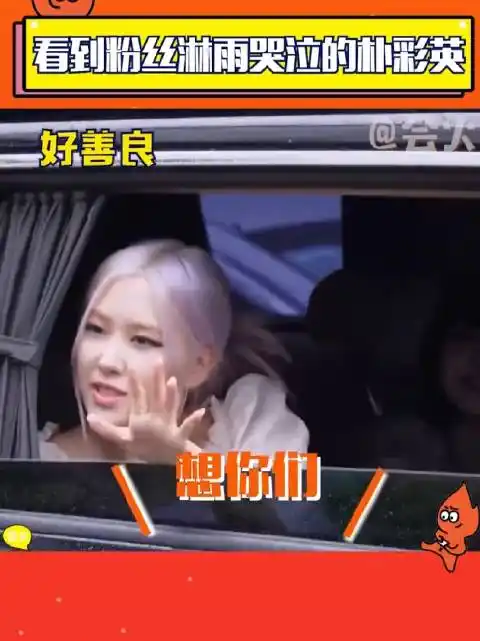 因为看到粉丝淋雨而落泪的rose朴彩英是暖心的小哭包啊