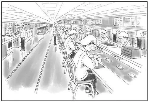 流水线工人简笔画