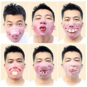 恶搞口罩愚人节搞笑创意抖音另类仿真人脸面罩面具搞怪乳胶猪鼻子