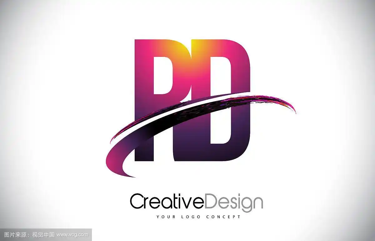 rd rd紫色字母标志与swoosh设计