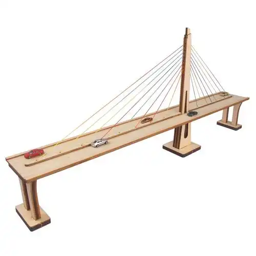 diy手工现代桥梁模型独塔单索面斜拉桥中小学生手工课科学实验