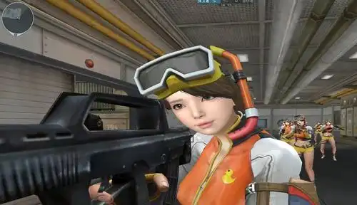 上图是"零-水下丽影"的潜伏者形态,她头戴潜水镜,身穿黄白相间的潜水