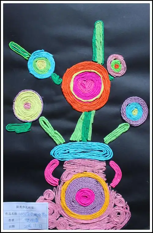 【作品欣赏】手工装饰画之纸绳粘贴画