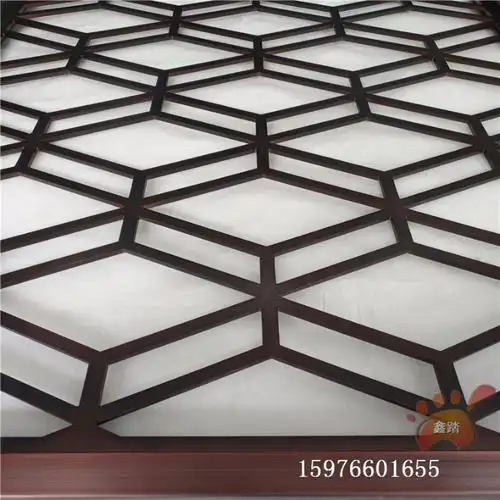 红古铜不锈钢镂空屏风纳米喷涂表面效果图