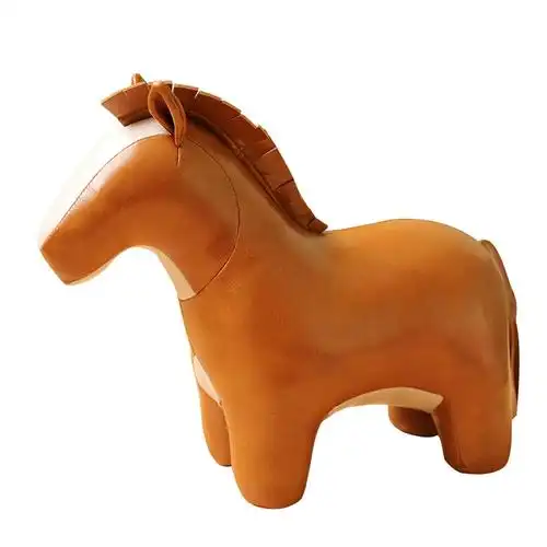 pu皮狮子公仔大象马小鹿牛牛玩偶娃娃皮革精品毛绒玩具摆件男女生