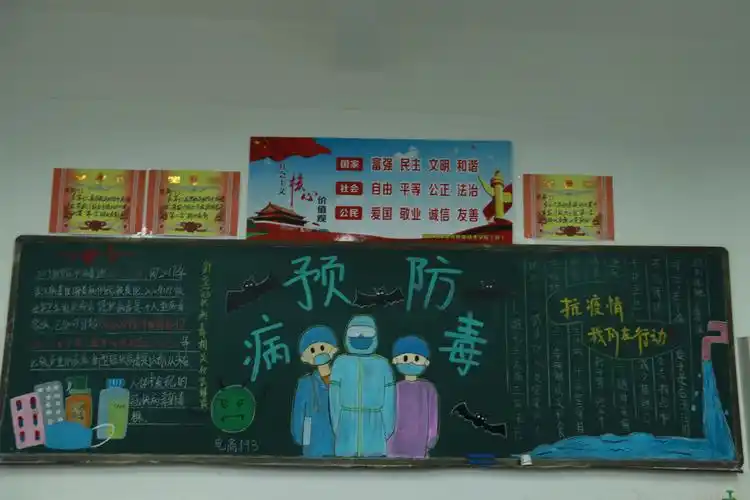 预防新冠病毒主题黑板报