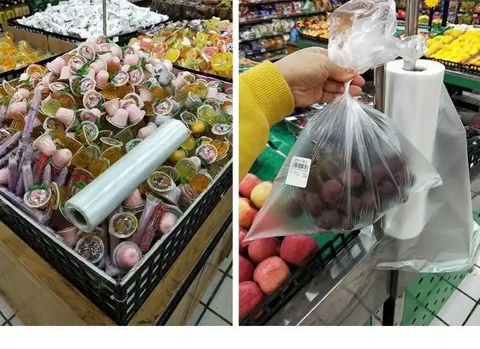 保鲜袋加厚连卷袋全新食品袋一次性超市专用撕拉大中小手撕袋 35*45