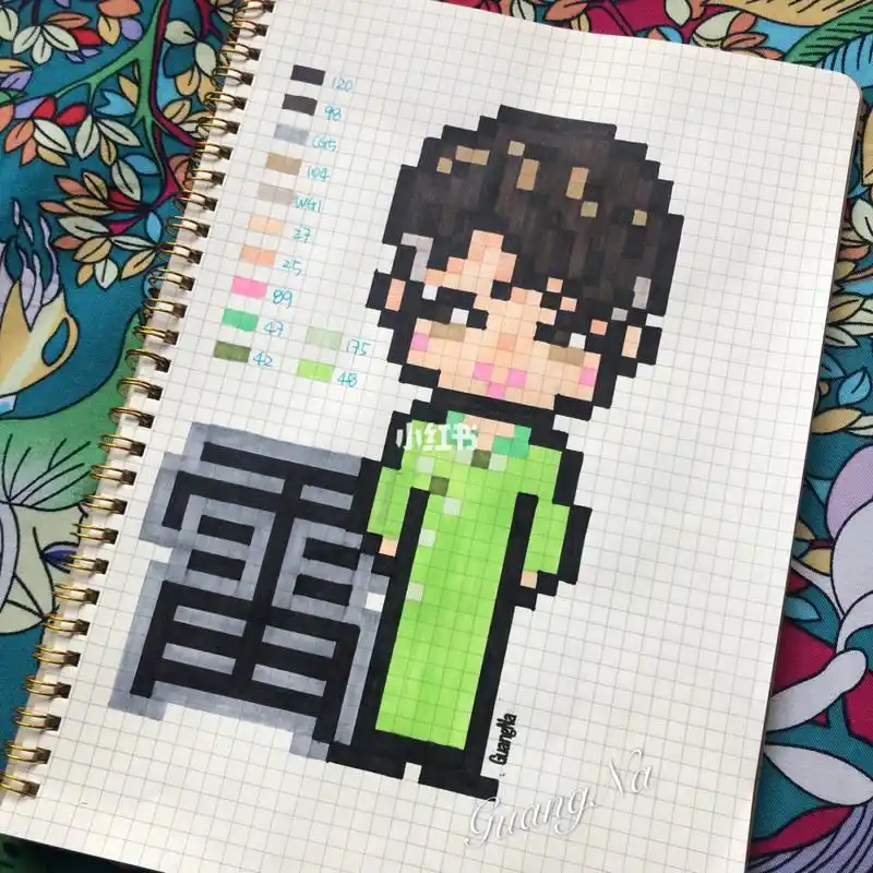 像素画 格子画张云雷 辫哥哥 二爷
