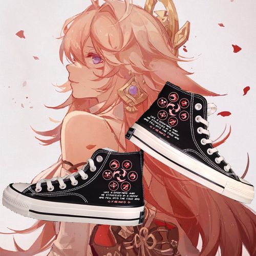 原神联名鞋子稻妻城八重神子鸣神大社狐狸动漫周边鞋子高帮运动鞋