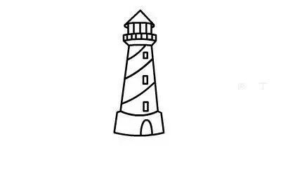 天空塔简笔画儿童