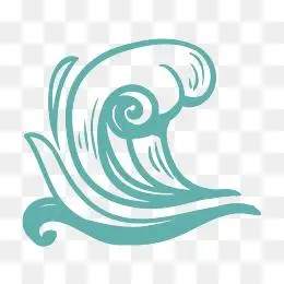 绿色大海波浪插画