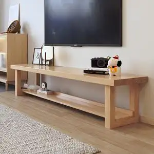 电视机柜全实木原木色简约北欧卧室客厅落地柜台小户型家用电视桌