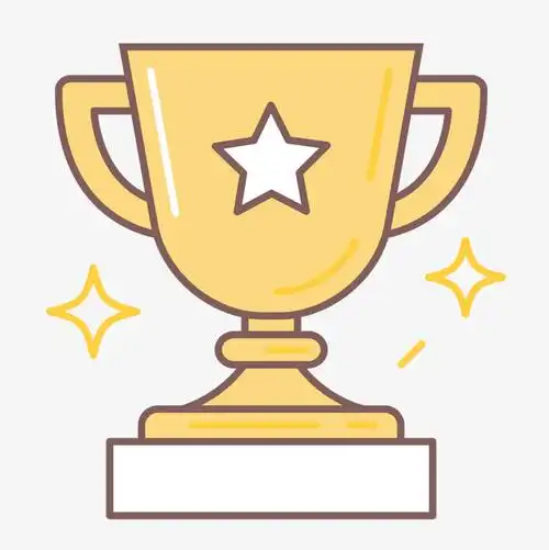 黄色奖杯卡通图标