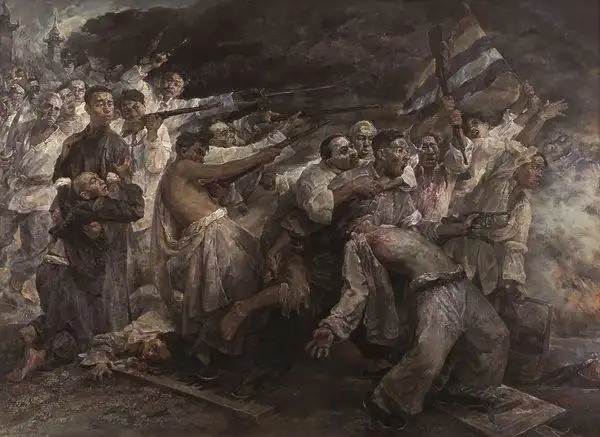 黄花岗起义 宣新明 油画 260×360