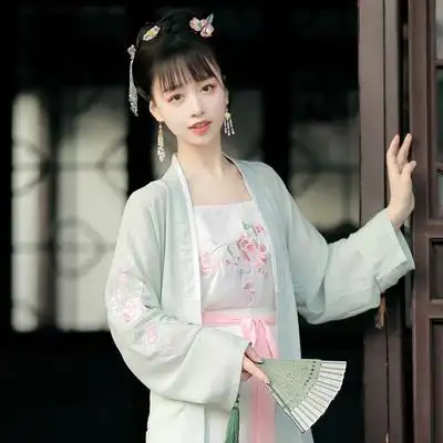 牡丹刺绣汉服内搭宋学生大码吊带衫