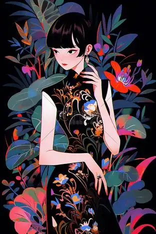 国潮演出旗袍图片女生