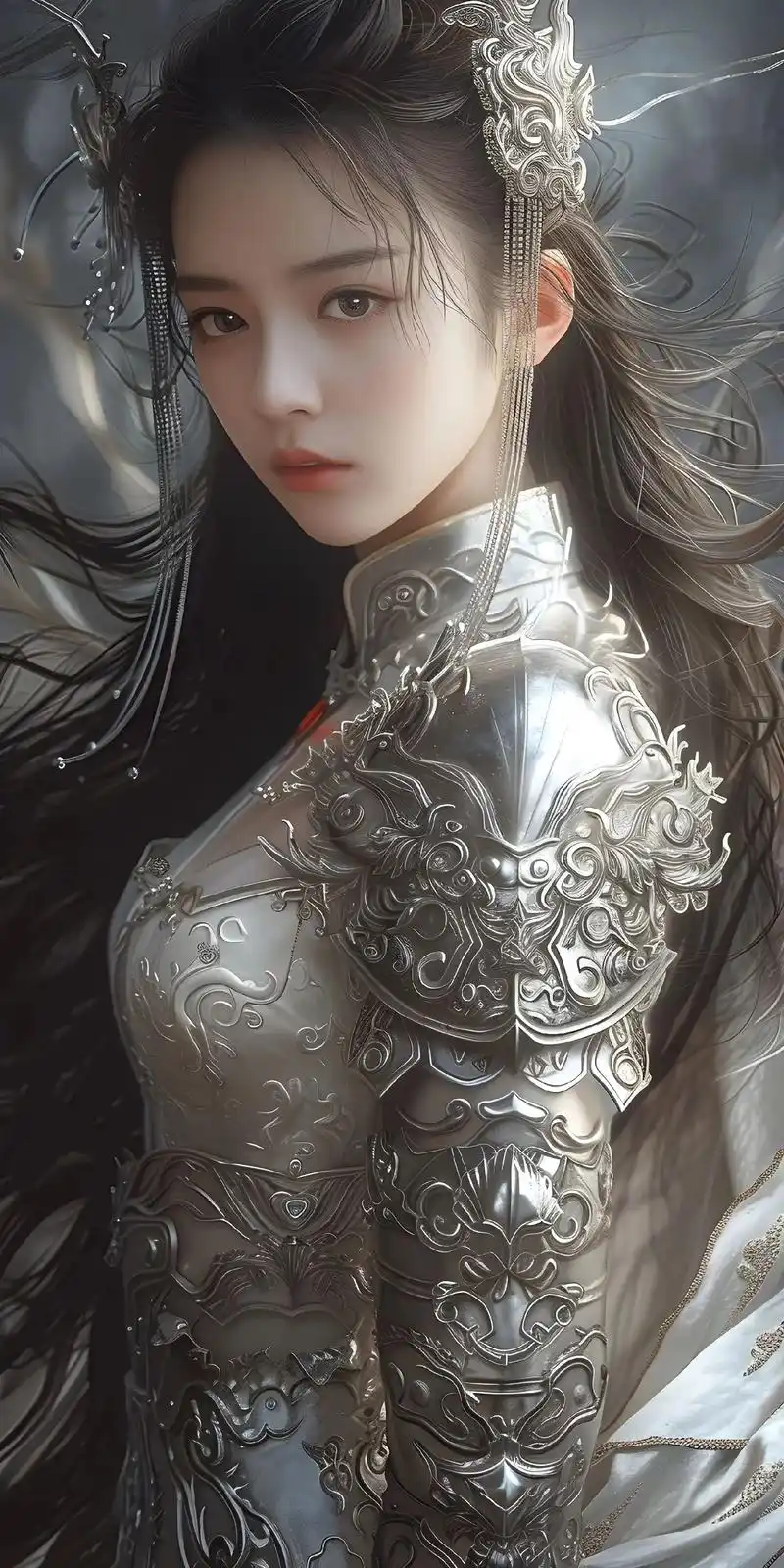 飒爽英姿.戎装甲胄美女#国漫美女 #插画 #美少女 #国风古 - 抖音