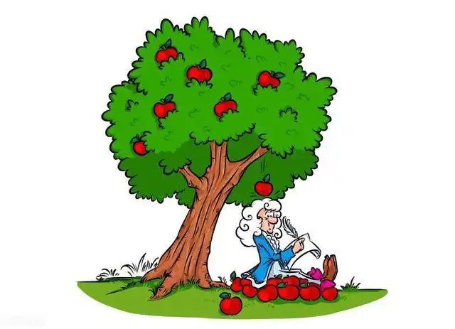 这是因为苹果受到了树的牵引作用而不能作自由落体运动,当苹果脱落后