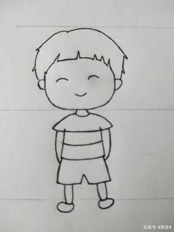 幼儿园简笔画字自画像怎么一步一步教大班幼儿画自己的画像小男孩简笔