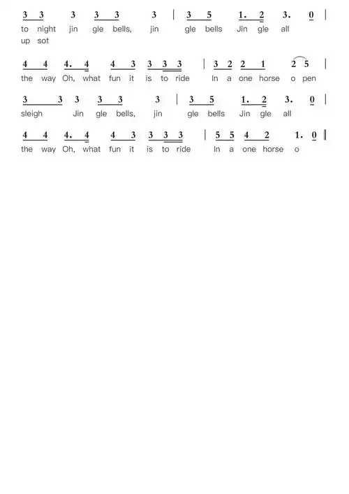 铃儿响叮当(英文版)智能简谱jingle bell