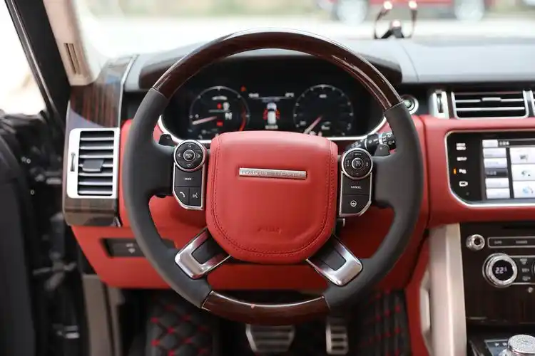 东莞路虎揽胜改汽车红色真皮座椅内饰