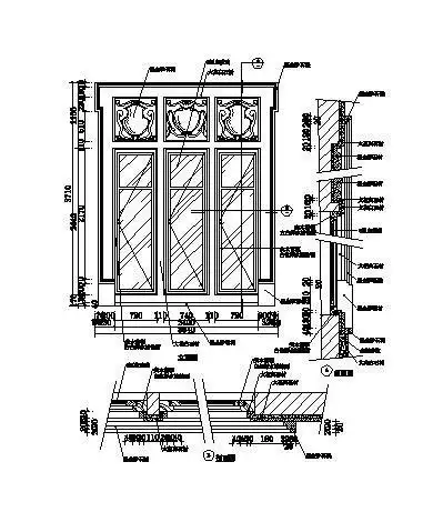 欧式窗剖面节点详图